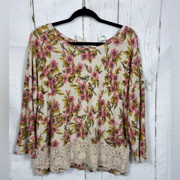 LC Lauren Conrad Disney Snow White Collection Top Sweater Floral Lace Tie Back - Picture 1 of 10